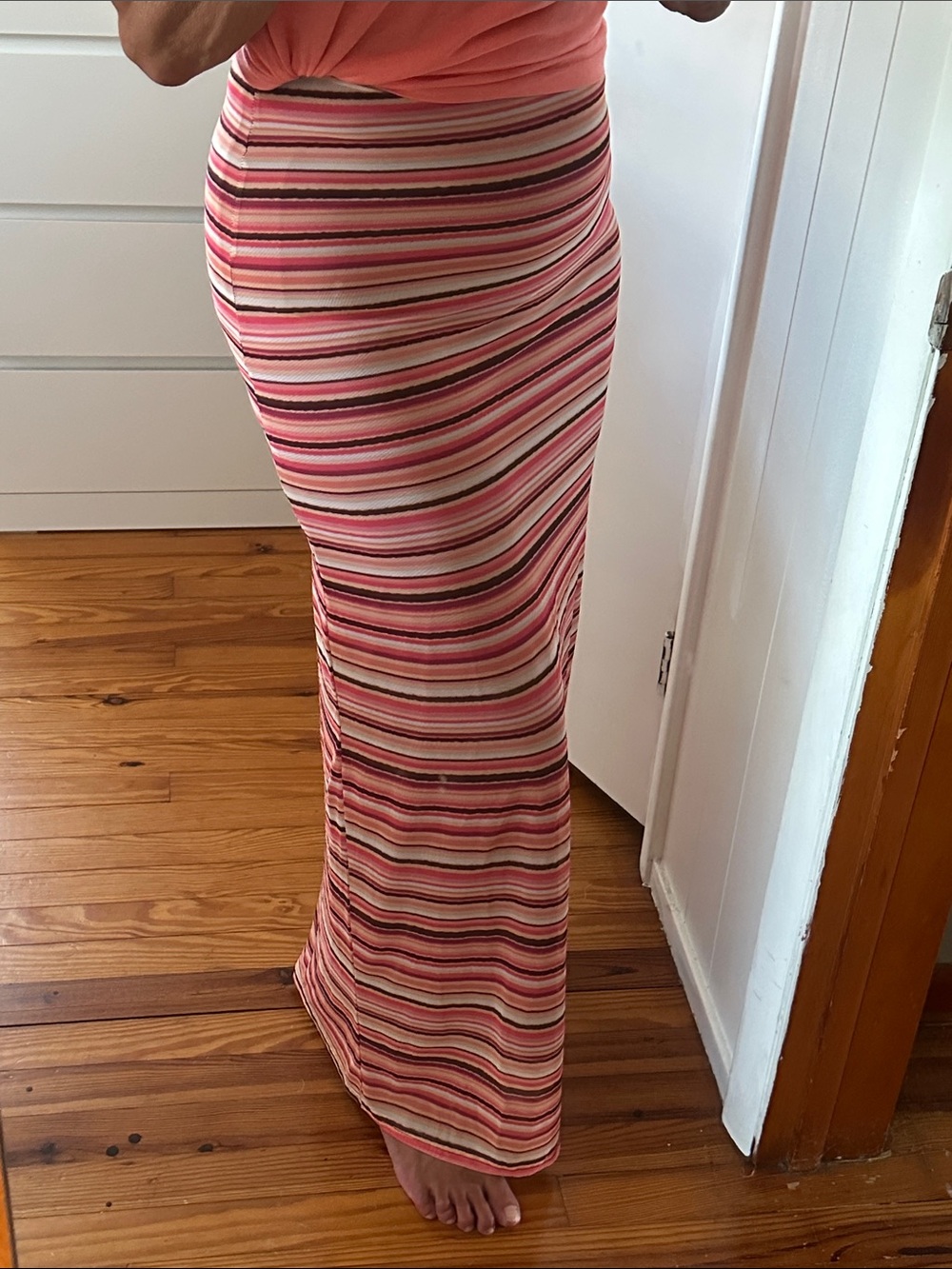 ALTAR’D STATE size medium striped mesh maxi skirt, festival skirt,